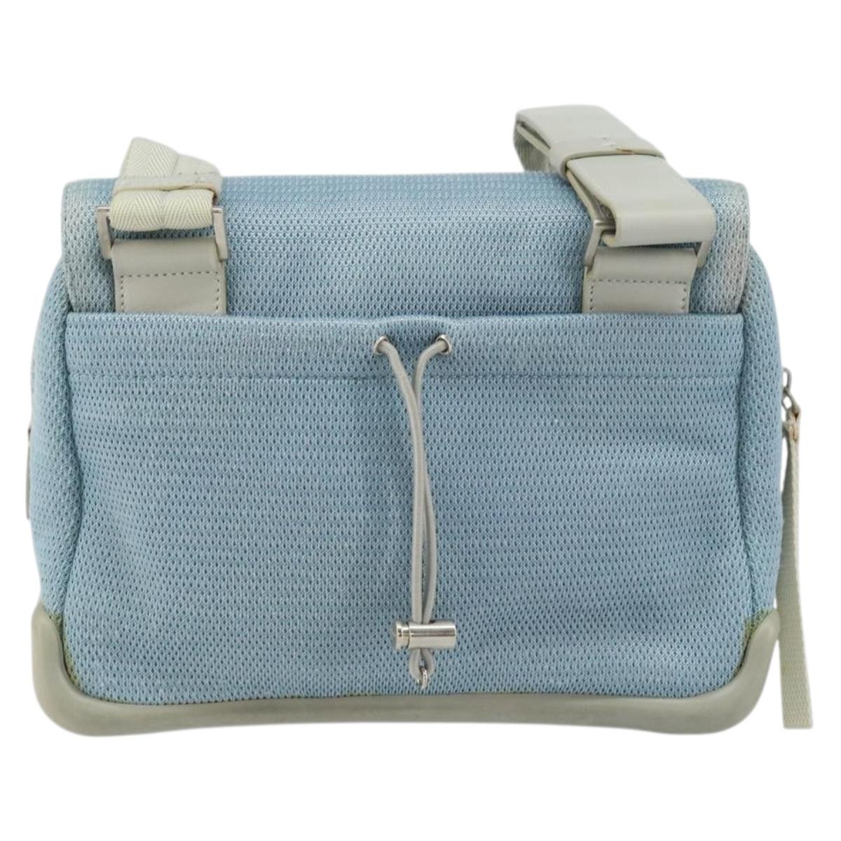 PRADA Shoulder Bag Nylon Light Blue Silver Auth 161224