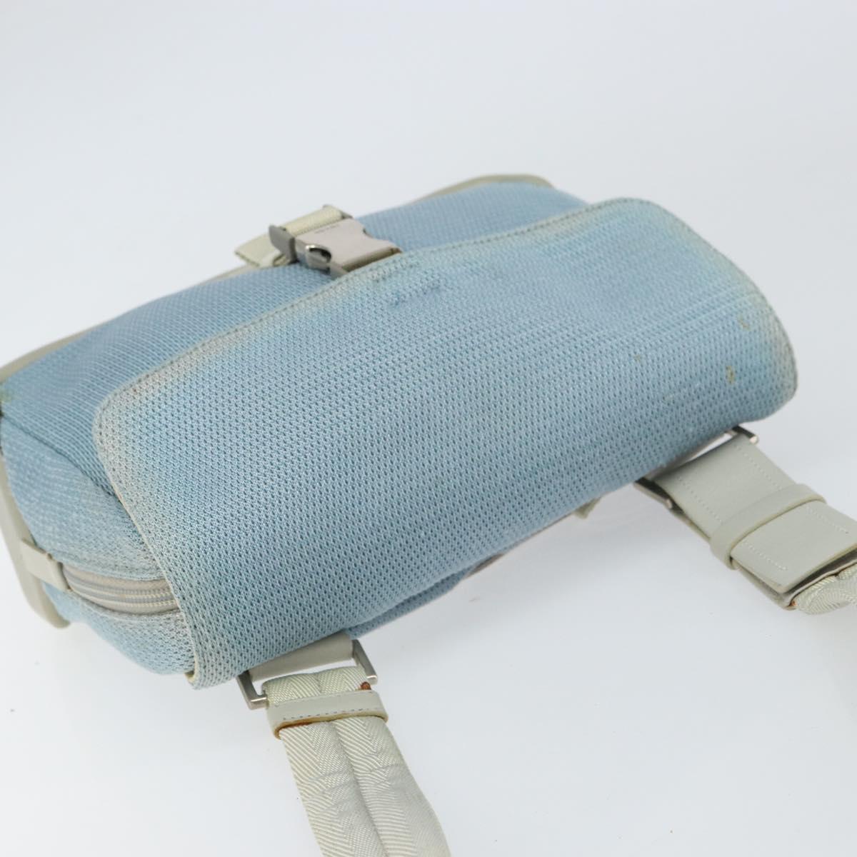 PRADA Shoulder Bag Nylon Light Blue Silver Auth 161224