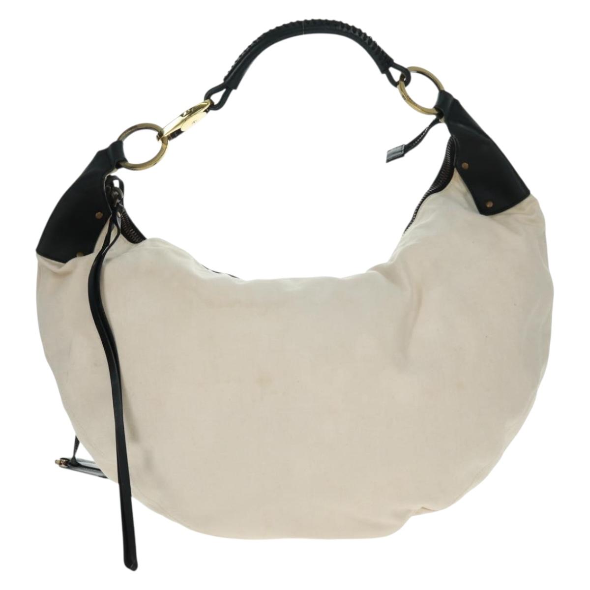 GUCCI Shoulder Bag Canvas Ivory Gold 95332 Auth 161228