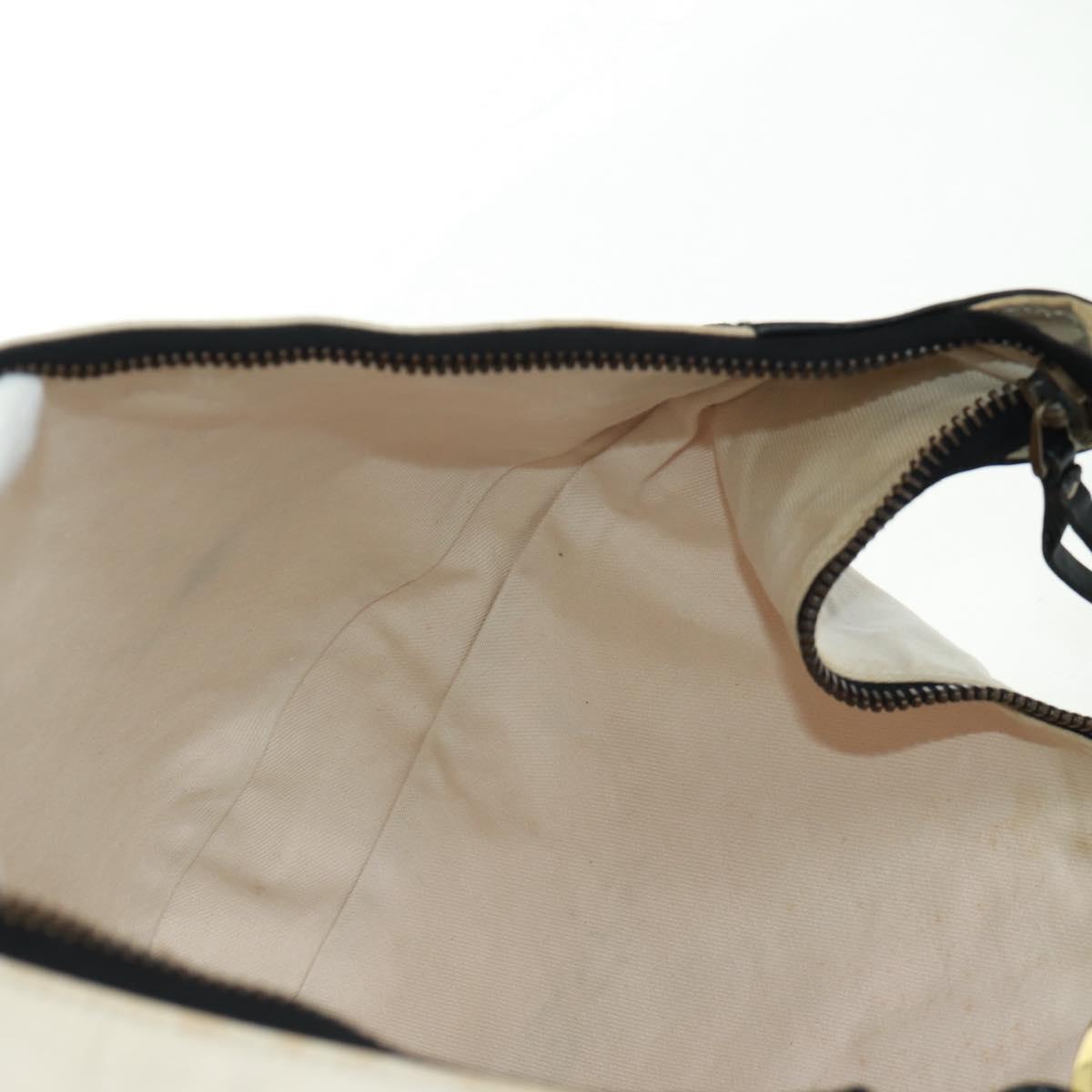 GUCCI Shoulder Bag Canvas Ivory Gold 95332 Auth 161228