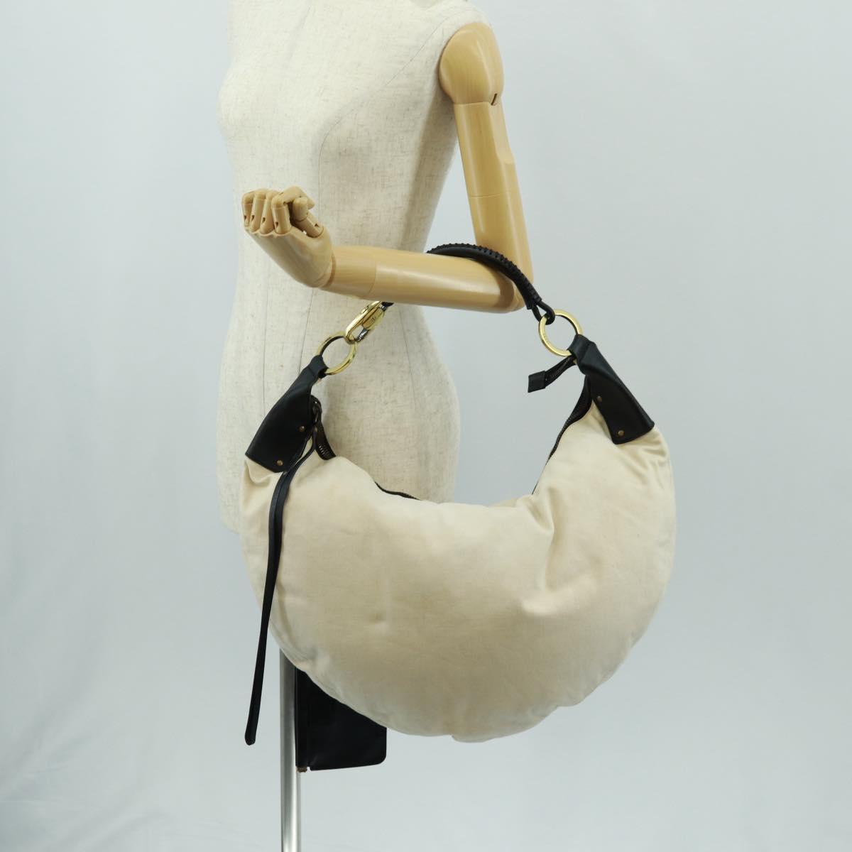 GUCCI Shoulder Bag Canvas Ivory Gold 95332 Auth 161228