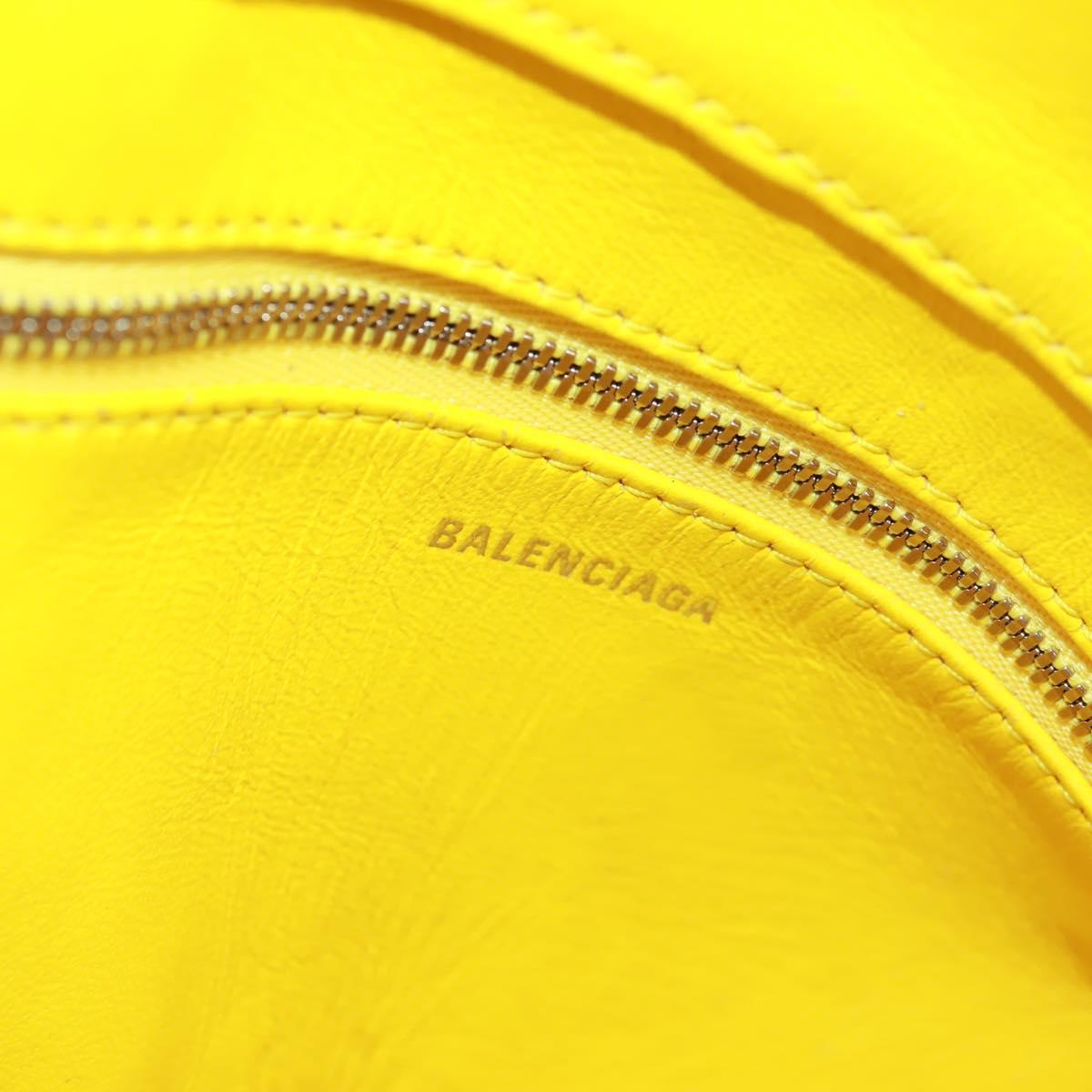 BALENCIAGA Triangle S Hand Bag Leather 2way Light Blue Silver 476975 Auth 161230