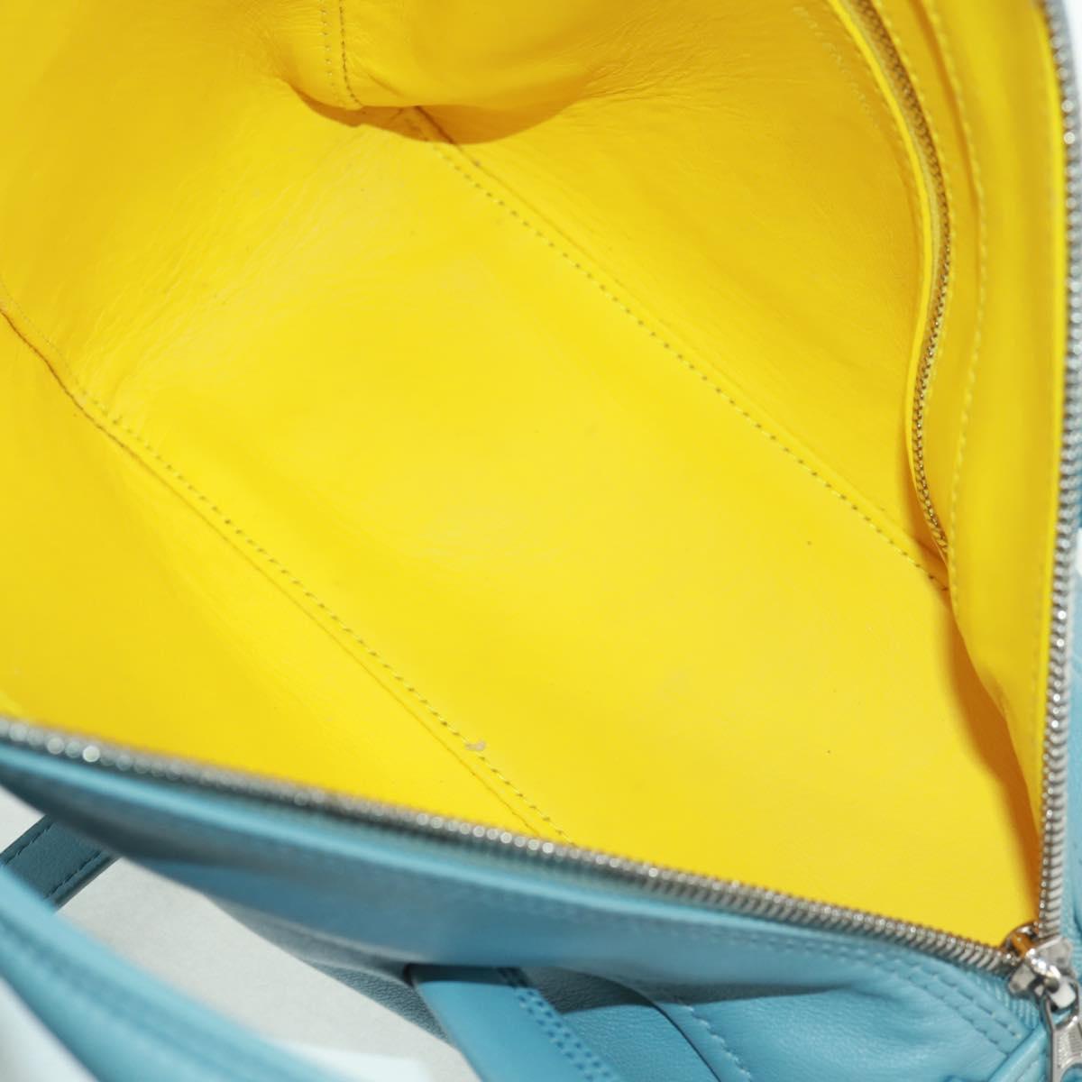 BALENCIAGA Triangle S Hand Bag Leather 2way Light Blue Silver 476975 Auth 161230