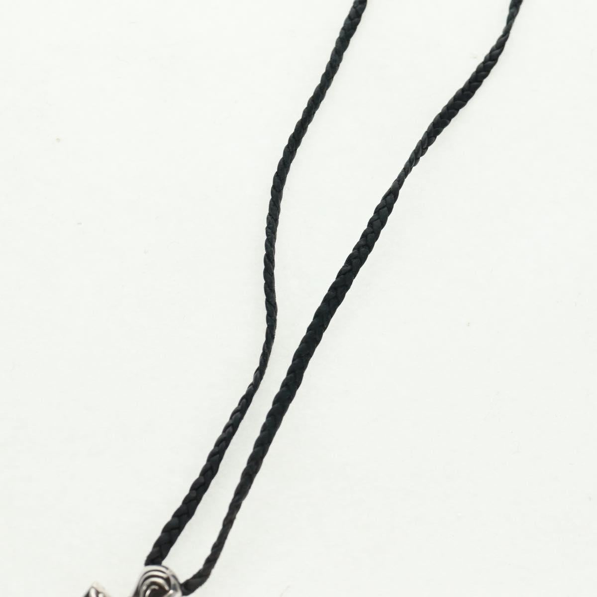 Chrome Hearts Small Vulcan Cross Double Leather Blade Ag925 Silver Auth 161235SM