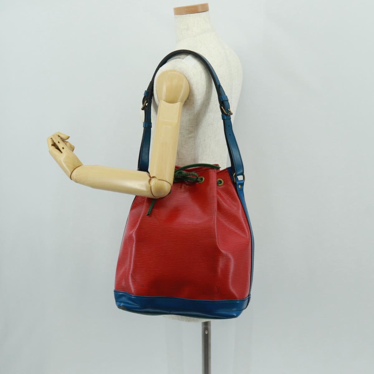 LOUIS VUITTON Epi Noe Shoulder Bag Tricolor Red Blue M44084 LV Auth 161281