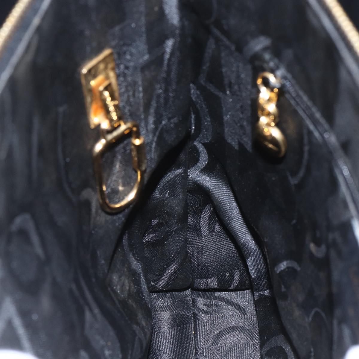 Salvatore Ferragamo Gancini Shoulder Bag Leather Black Gold Auth 161284