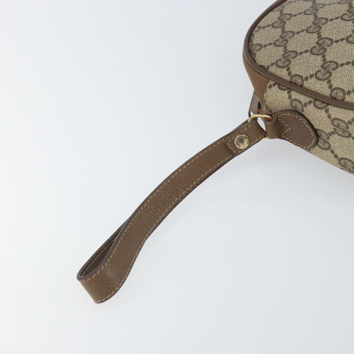 GUCCI GG Supreme Web Sherry Line Clutch Bag PVC Beige Gold 89 01 034 Auth 161289