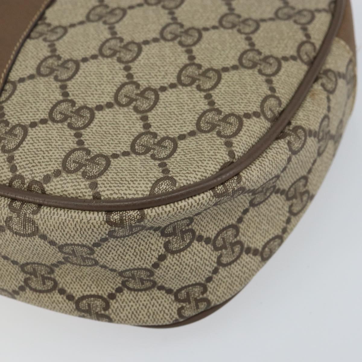 GUCCI GG Supreme Web Sherry Line Clutch Bag PVC Beige Gold 89 01 034 Auth 161289