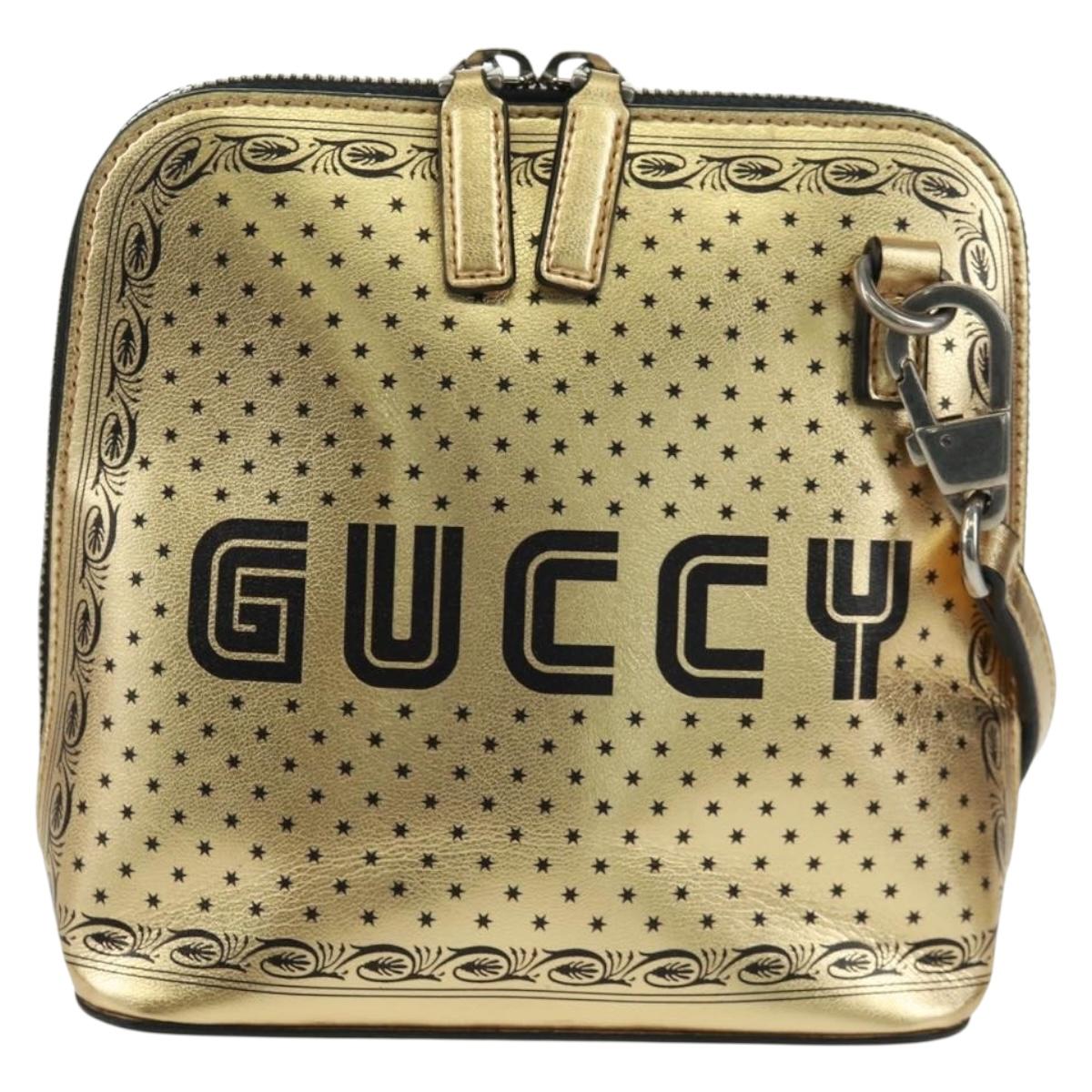 GUCCI Shoulder Bag Leather Gold 511189 Auth 161291V