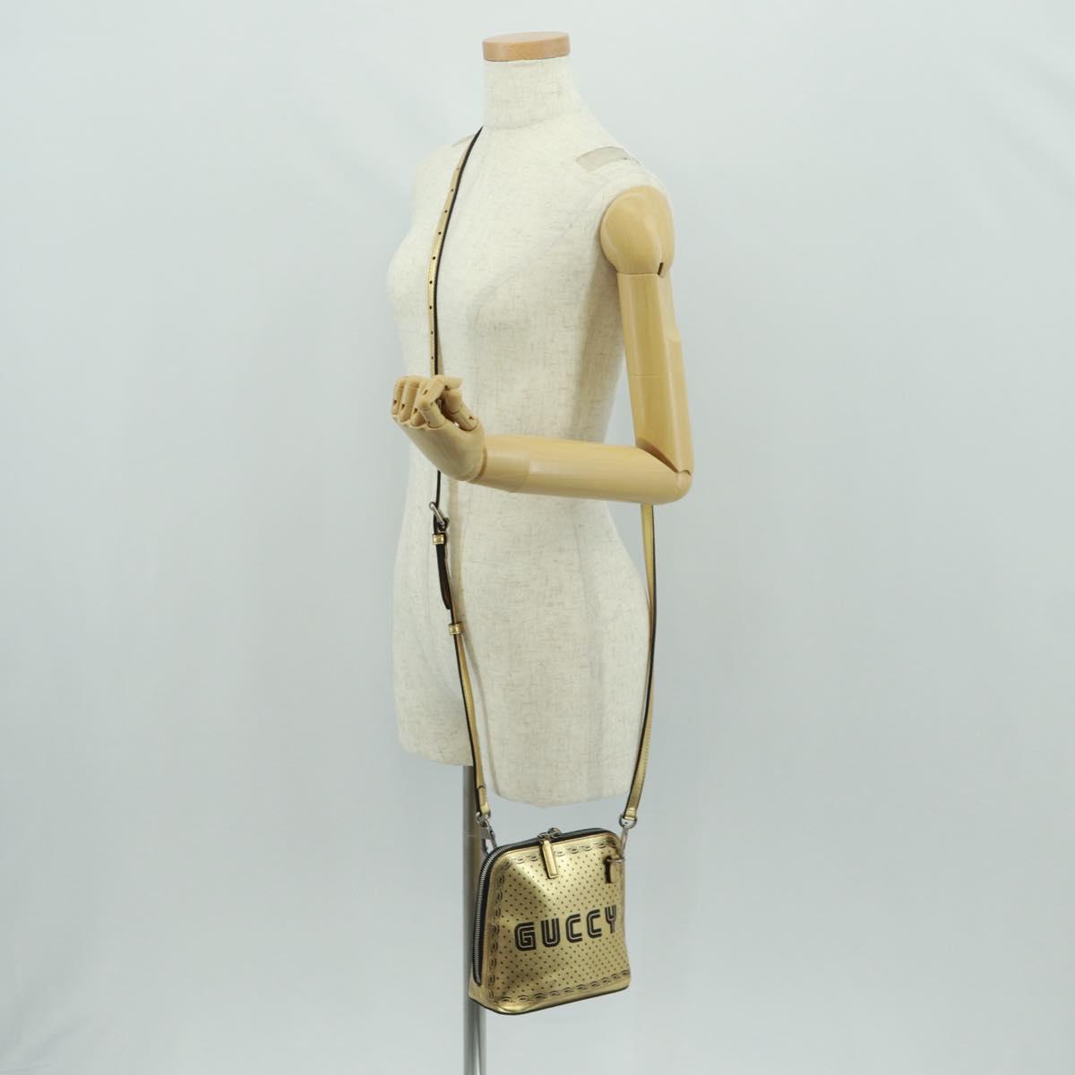 GUCCI Shoulder Bag Leather Gold 511189 Auth 161291V