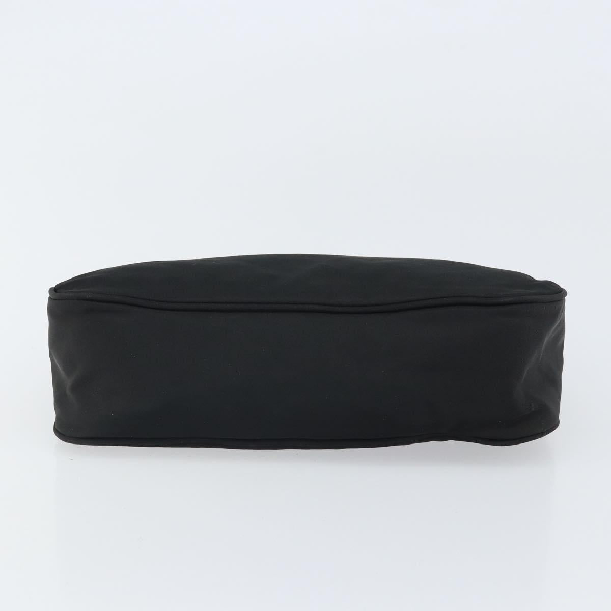 PRADA Hand Pouch Nylon Black Silver Auth 161300