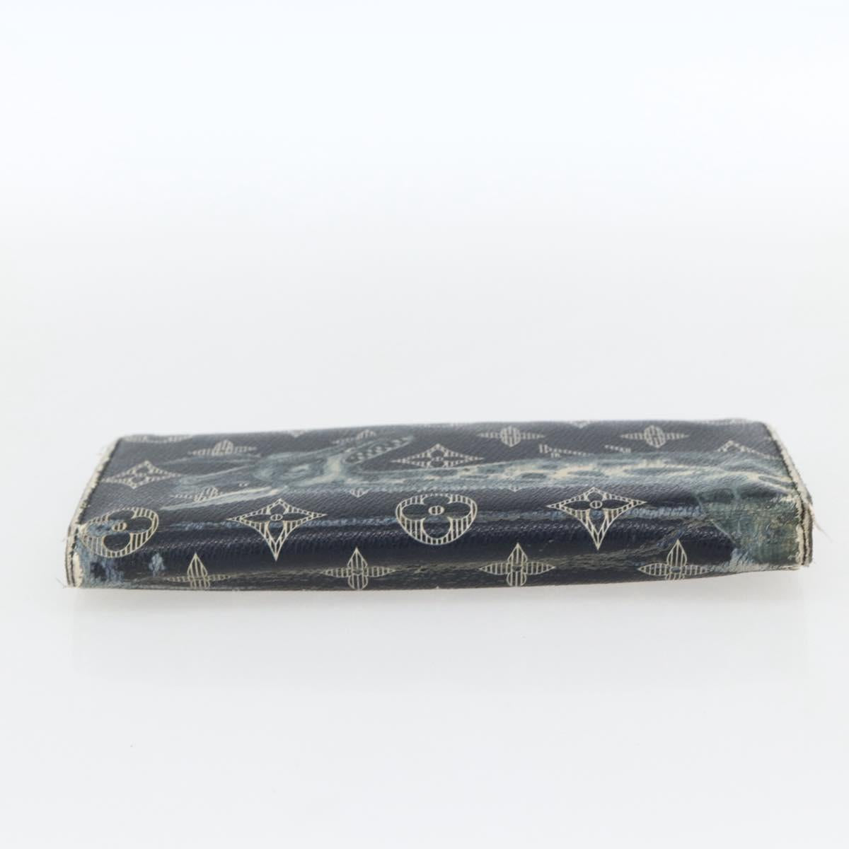 LOUIS VUITTON Monogram Savanna Portefeuille Braza Wallet Navy M66025 Auth 161319