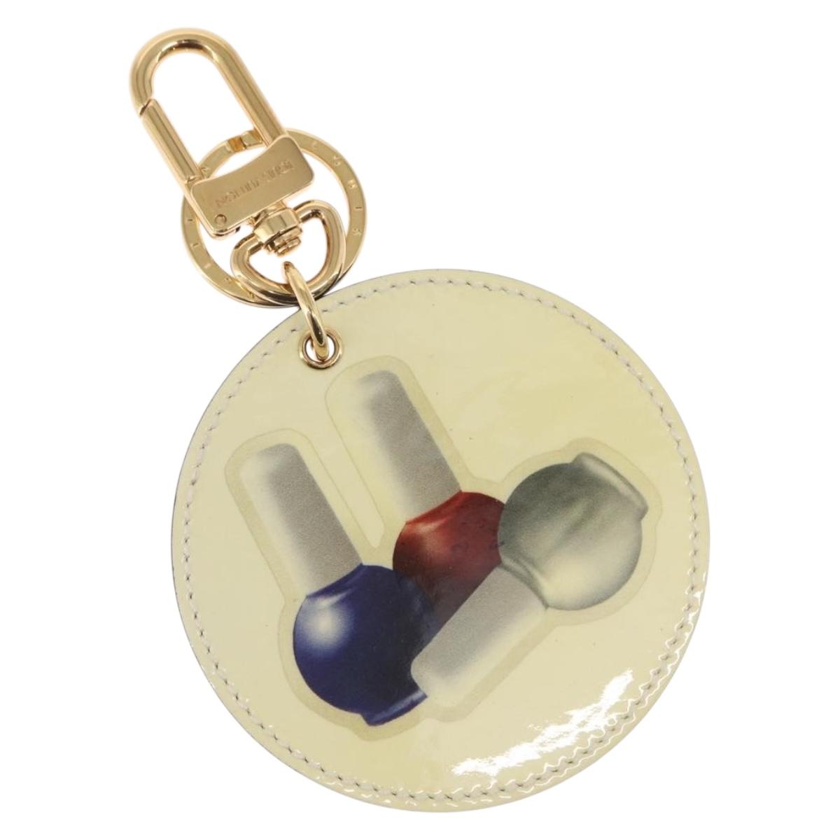 LOUIS VUITTON Illustre Nail Polish Charm Patent leather Beige MP1570 Auth 161321