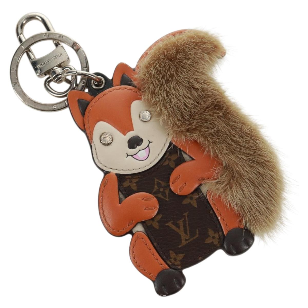 LOUIS VUITTON Monogram Porte Cles Squirrel Charm Brown M00345 LV Auth 161327M