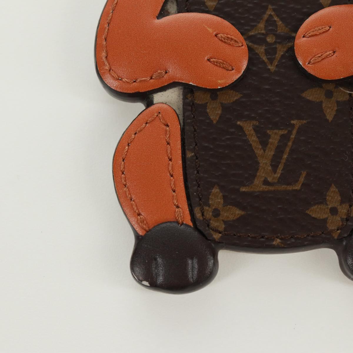 LOUIS VUITTON Monogram Porte Cles Squirrel Charm Brown M00345 LV Auth 161327M