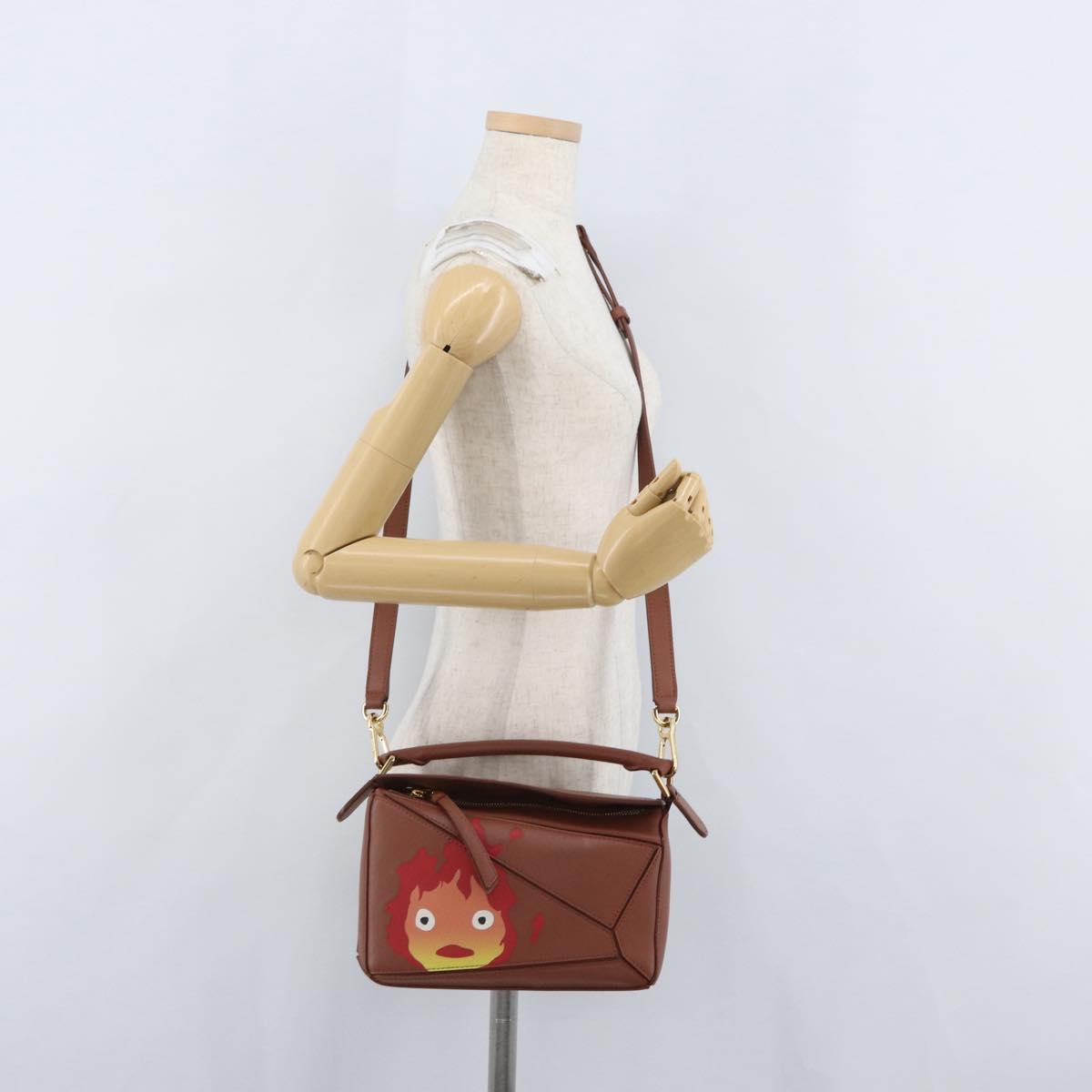 LOEWE Studio Ghibli Calcifer Mini Puzzle Bag Leather 2way Brown Auth 161329SM