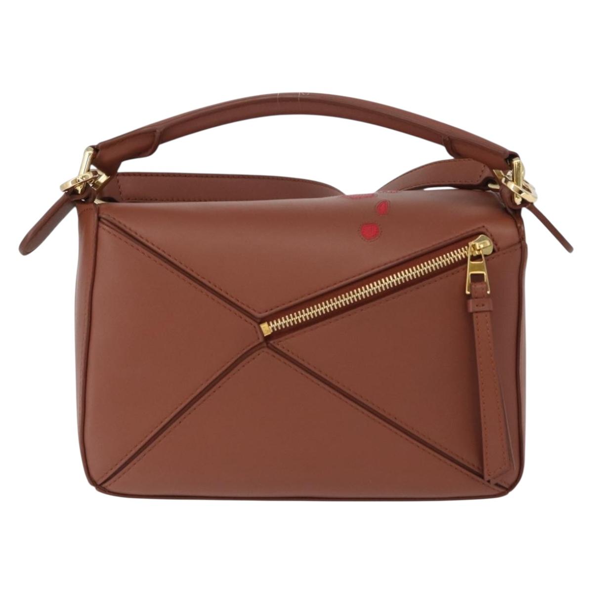 LOEWE Studio Ghibli Calcifer Mini Puzzle Bag Leather 2way Brown Auth 161329SM