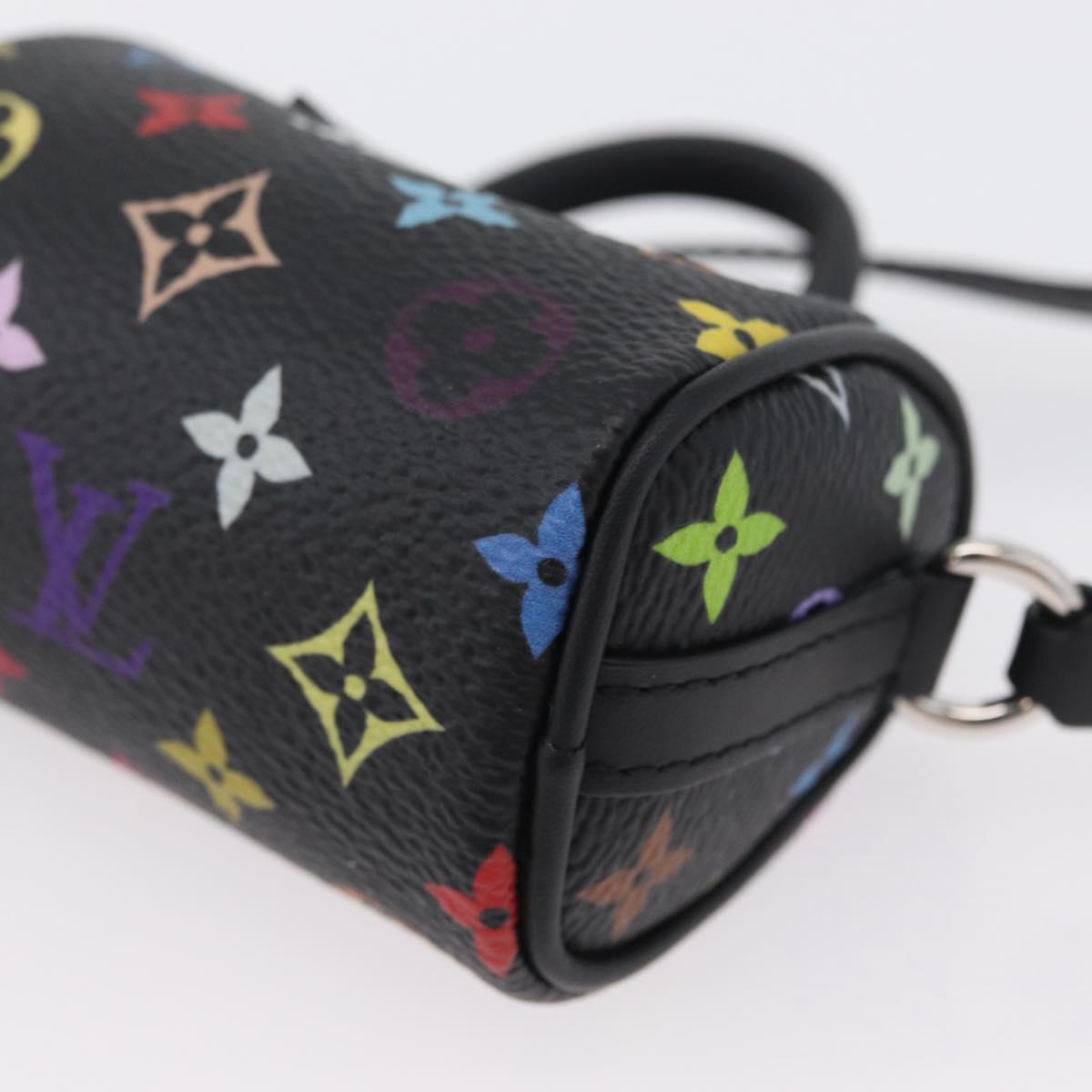 LOUIS VUITTON Multicolor Micro Speedy Bag Charm Black M02459 LV Auth 161332SM