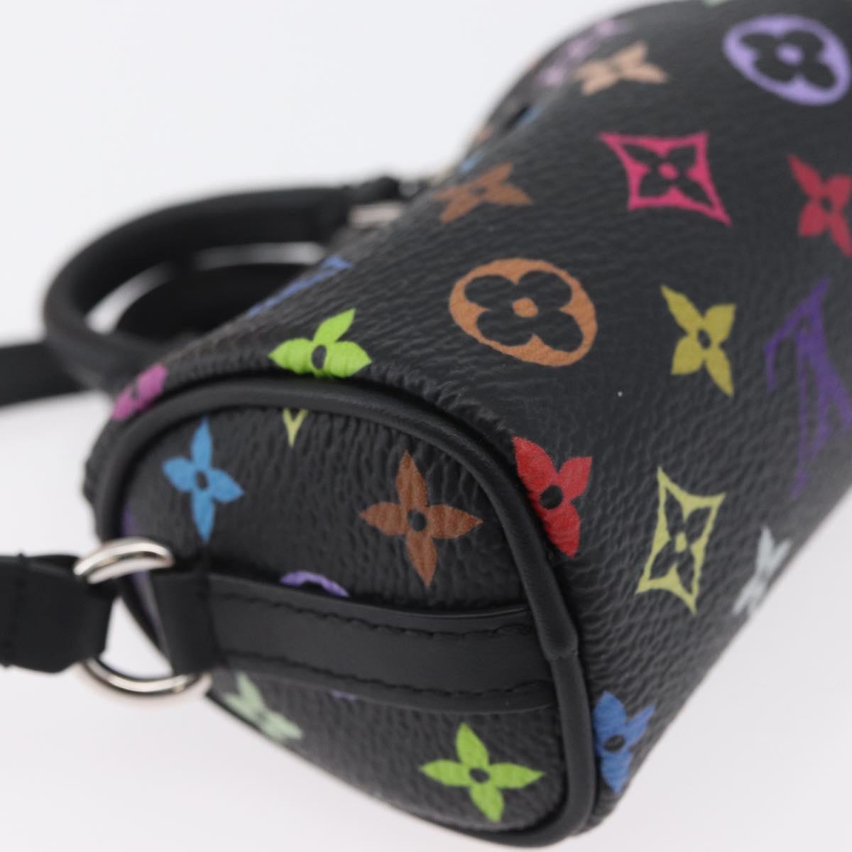 LOUIS VUITTON Multicolor Micro Speedy Bag Charm Black M02459 LV Auth 161332SM