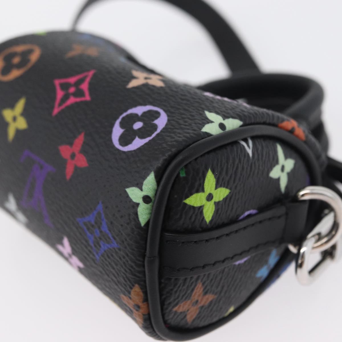 LOUIS VUITTON Multicolor Micro Speedy Bag Charm Black M02459 LV Auth 161332SM