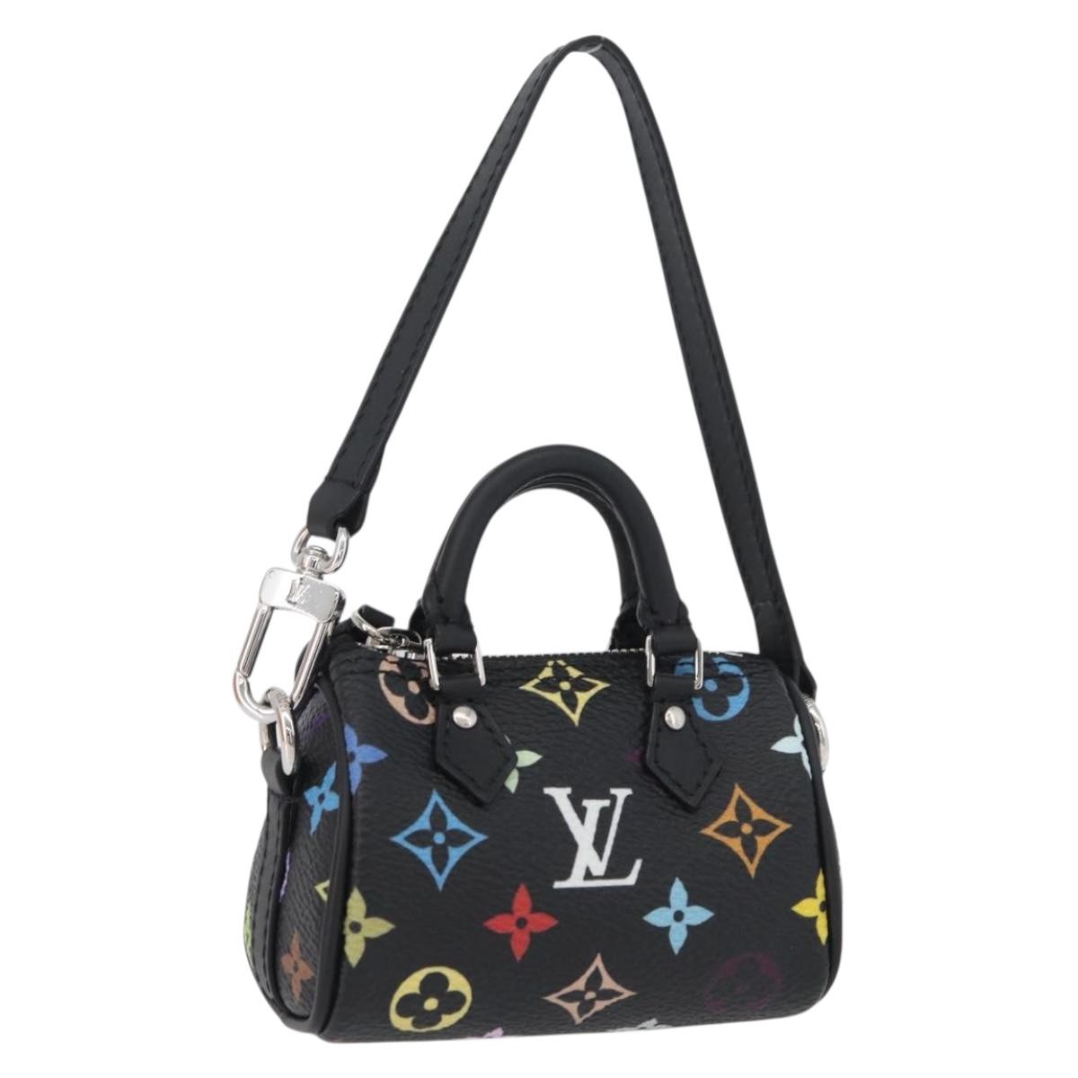 LOUIS VUITTON Multicolor Micro Speedy Bag Charm Black M02459 LV Auth 161332SM