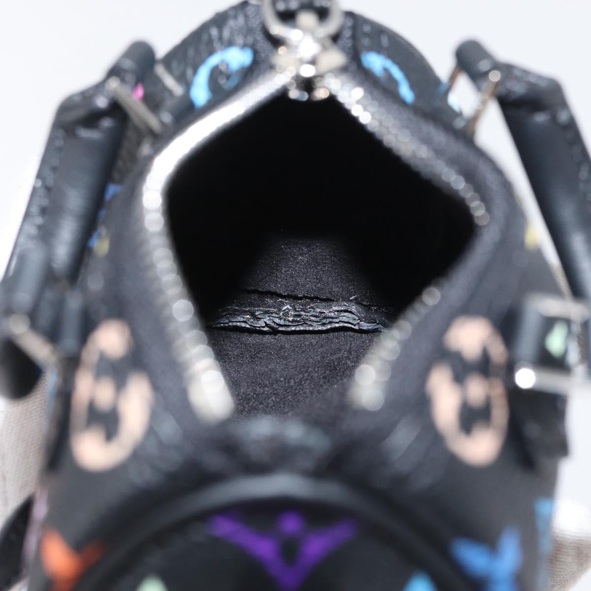 LOUIS VUITTON Multicolor Micro Speedy Bag Charm Black M02459 LV Auth 161332SM