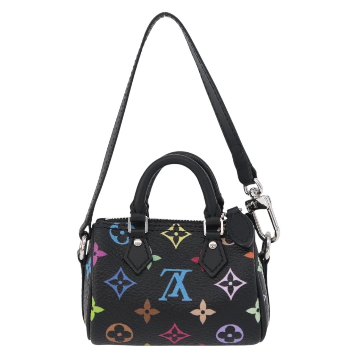 LOUIS VUITTON Multicolor Micro Speedy Bag Charm Black M02459 LV Auth 161332SM