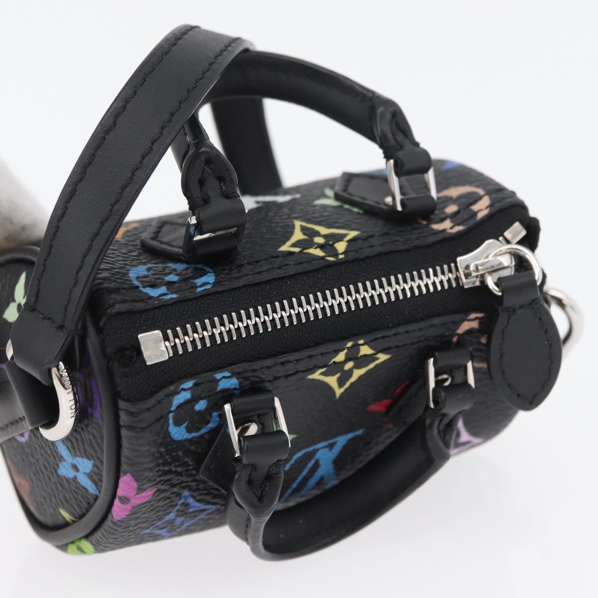 LOUIS VUITTON Multicolor Micro Speedy Bag Charm Black M02459 LV Auth 161332SM