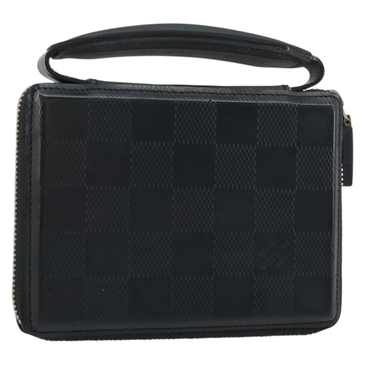 LOUIS VUITTON Damie Grasset Petit Monet Wallet Black M92170 LV Auth 161340