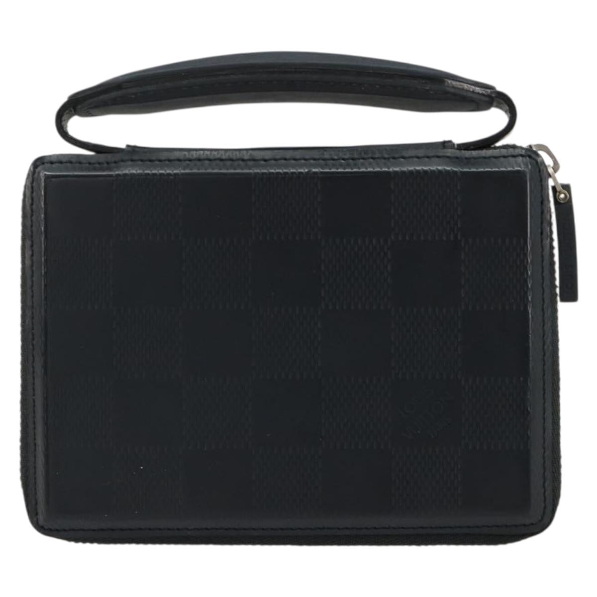 LOUIS VUITTON Damie Grasset Petit Monet Wallet Black M92170 LV Auth 161340