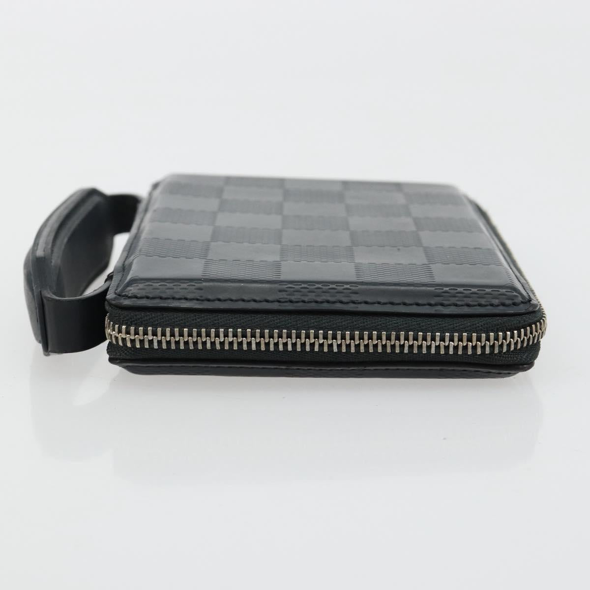LOUIS VUITTON Damie Grasset Petit Monet Wallet Black M92170 LV Auth 161340