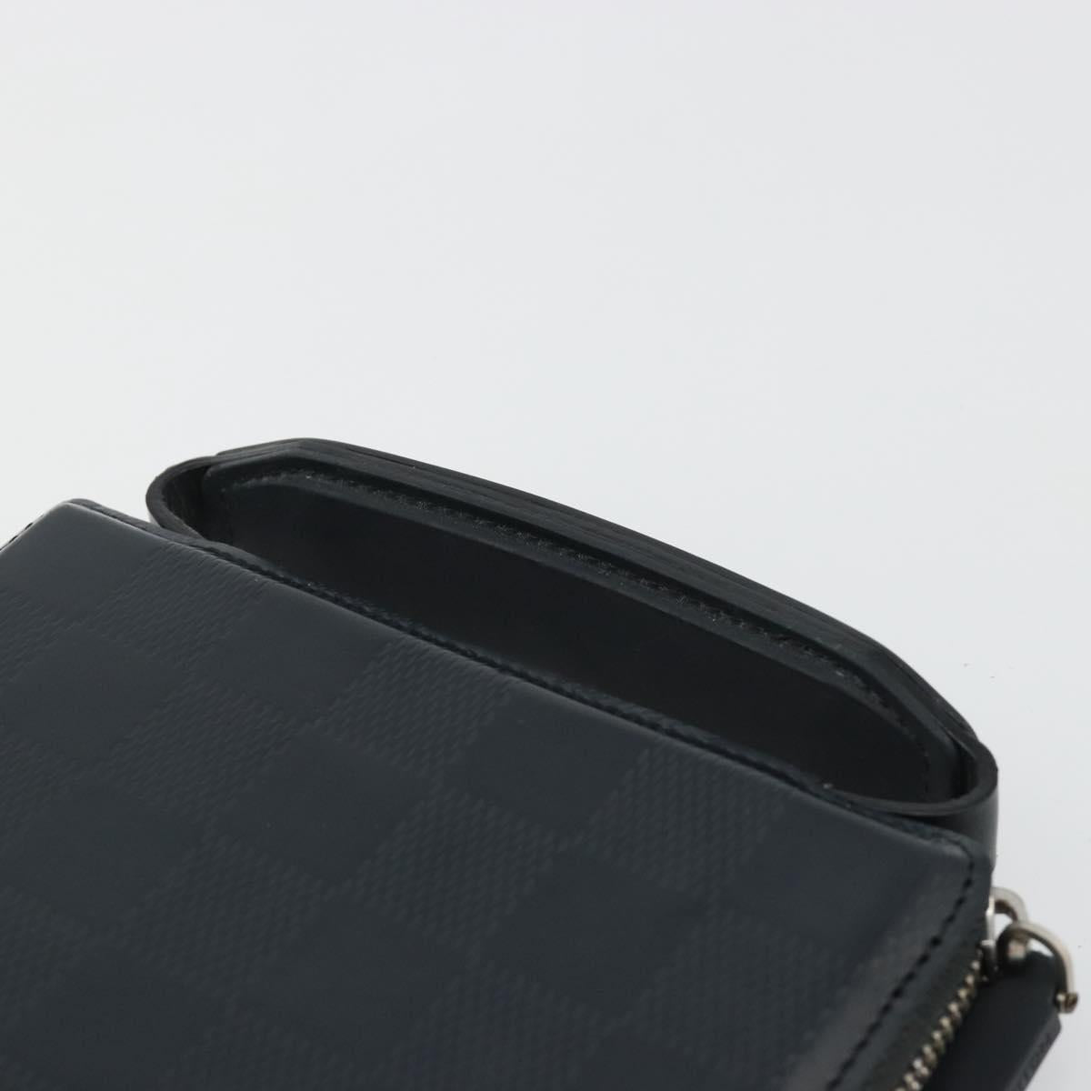 LOUIS VUITTON Damie Grasset Petit Monet Wallet Black M92170 LV Auth 161340