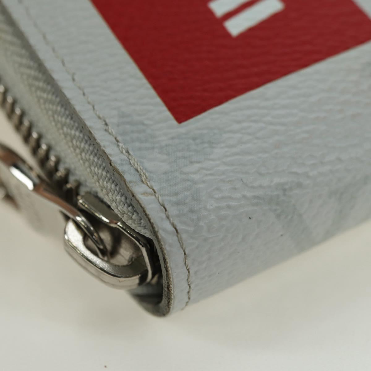 LOUIS VUITTON Monogram White Zippy Organizer Wallet Black M67824 LV Auth 161342M