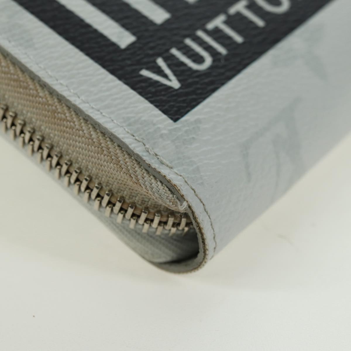 LOUIS VUITTON Monogram White Zippy Organizer Wallet Black M67824 LV Auth 161342M