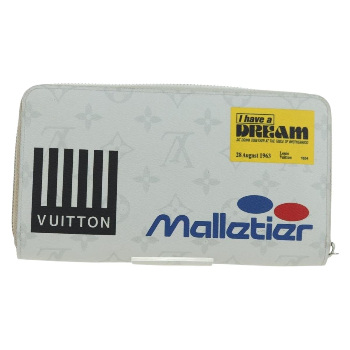 LOUIS VUITTON Monogram White Zippy Organizer Wallet Black M67824 LV Auth 161342M