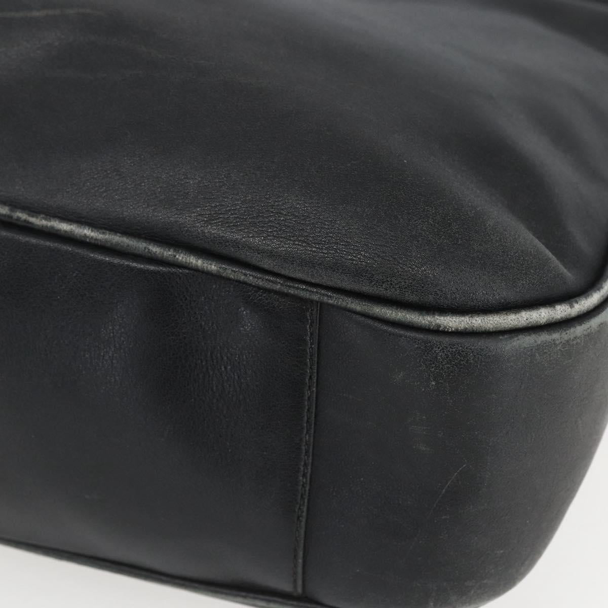 GUCCI Bamboo Hand Bag Leather 2way Black Gold 001 1577 2615 Auth 161353