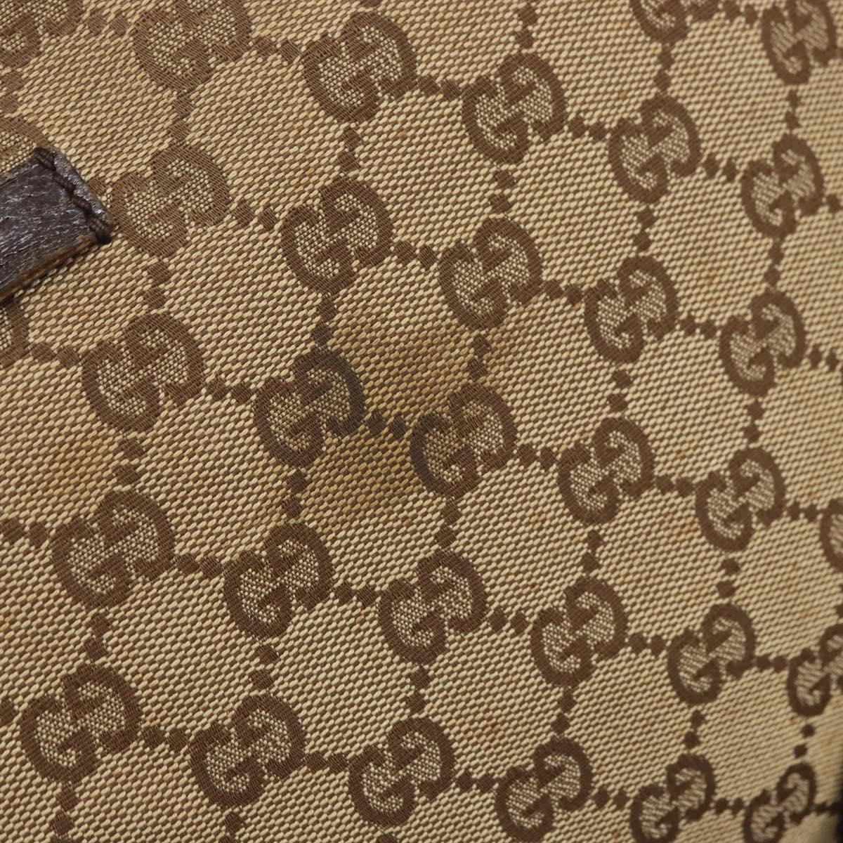 GUCCI GG Canvas Shoulder Bag Beige Silver 122790 Auth 161355