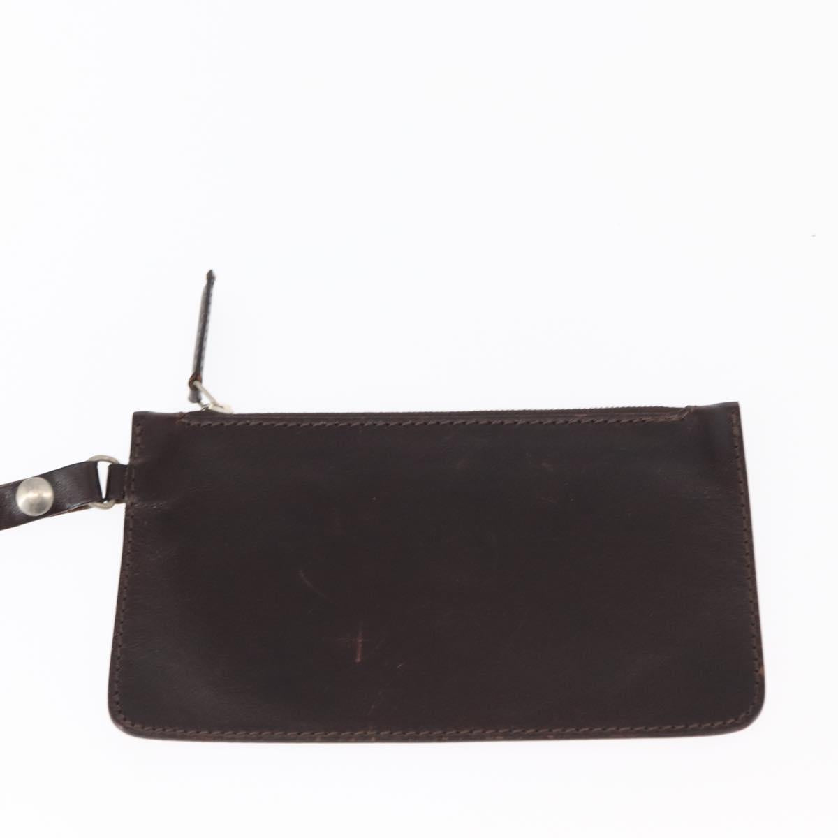 FENDI Zucca Canvas Hand Bag Brown Black Auth 161357