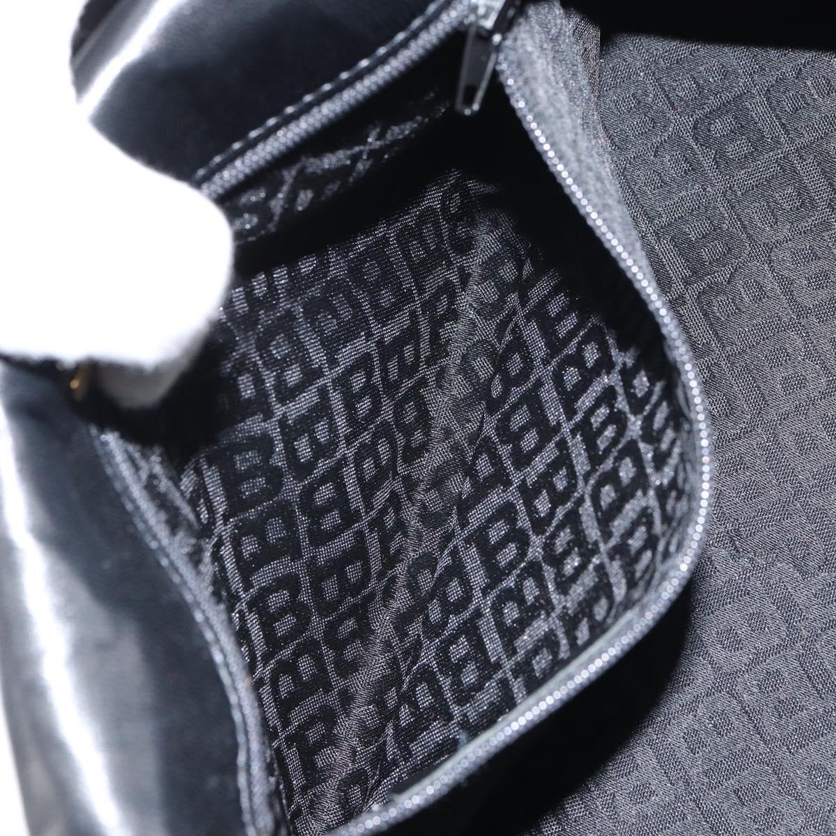BALLY Hand Bag Leather Black Gold Auth 161359