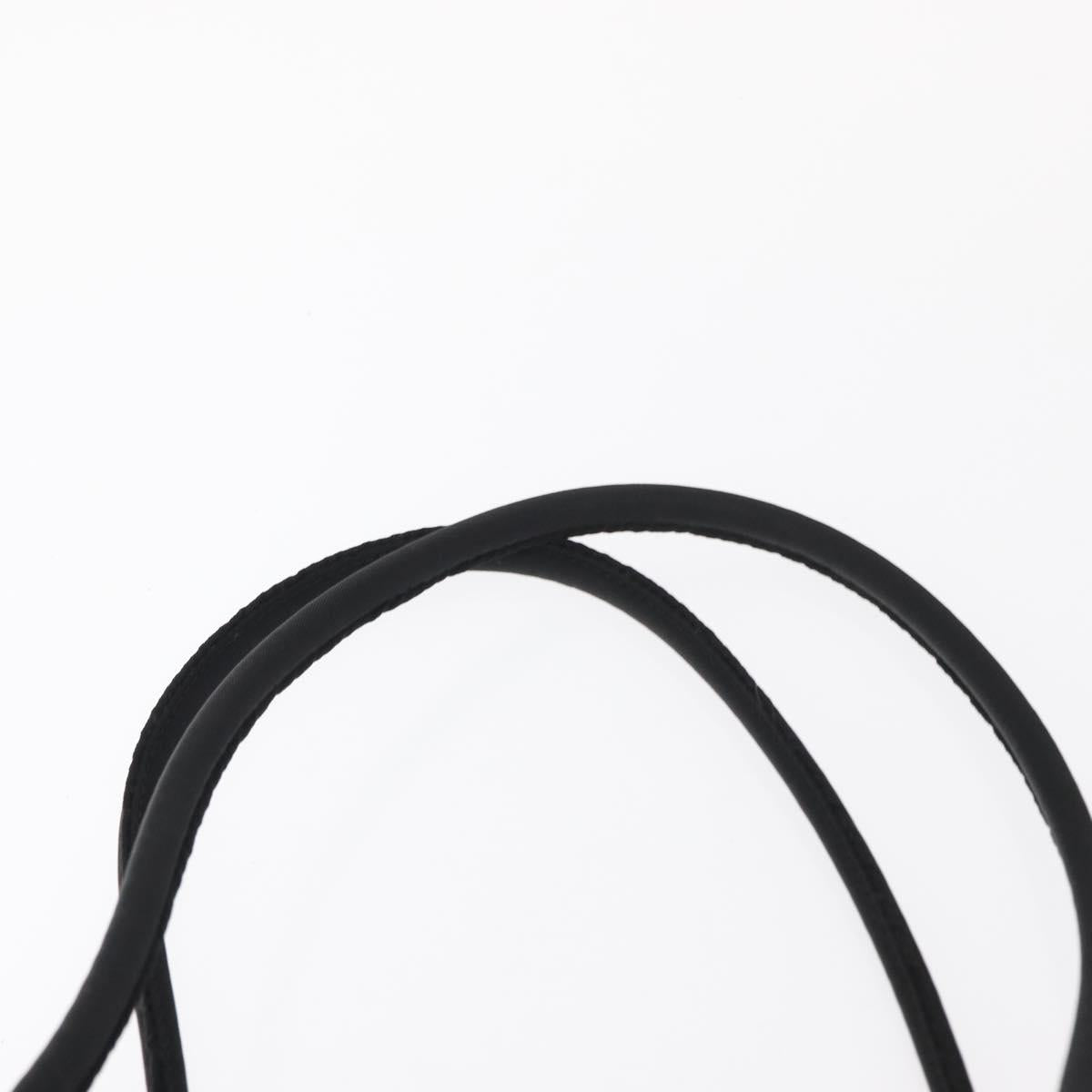PRADA Tote Bag Nylon Black Silver Auth 161362
