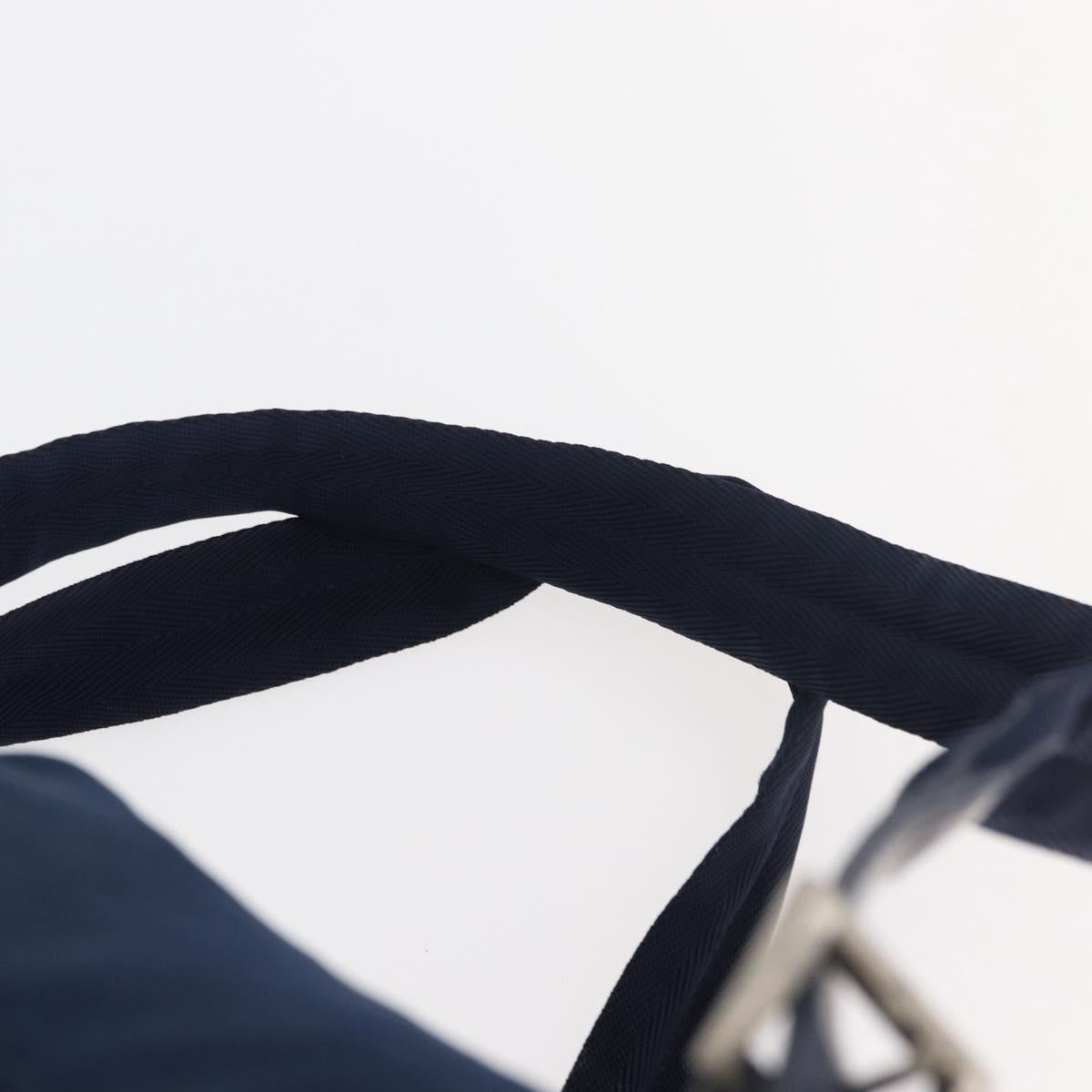 PRADA Backpack Nylon Navy Silver Auth 161363