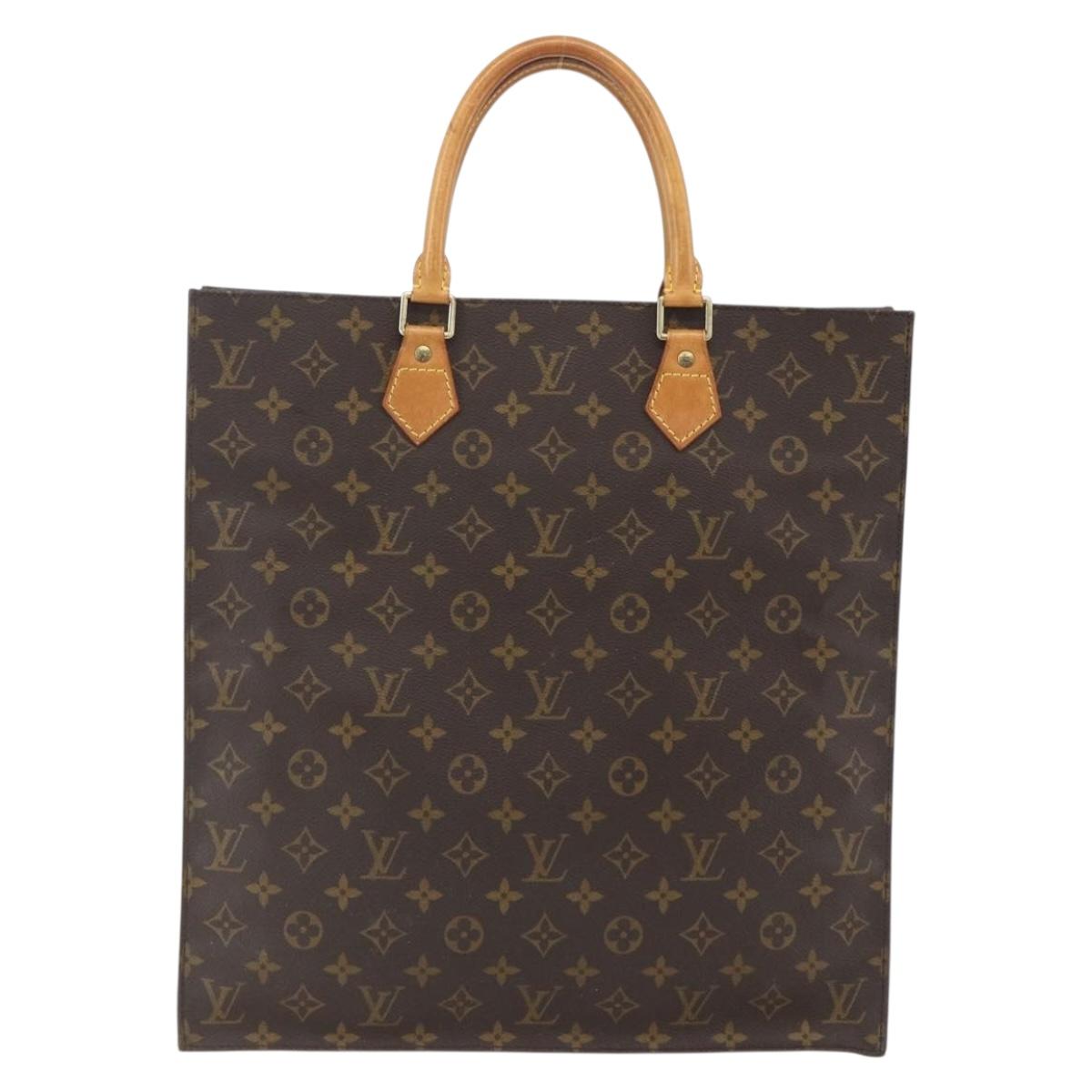 LOUIS VUITTON Monogram Sac Plat Hand Bag M51140 LV Auth 161376