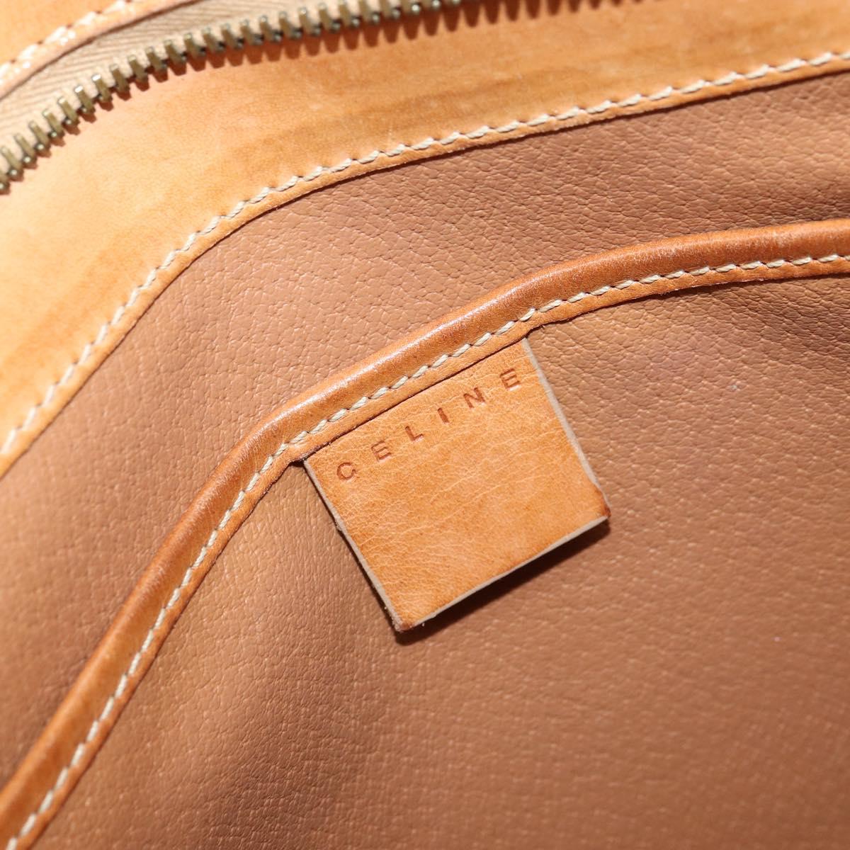 CELINE Macadam Canvas Hand Bag PVC Beige Gold Auth 161381