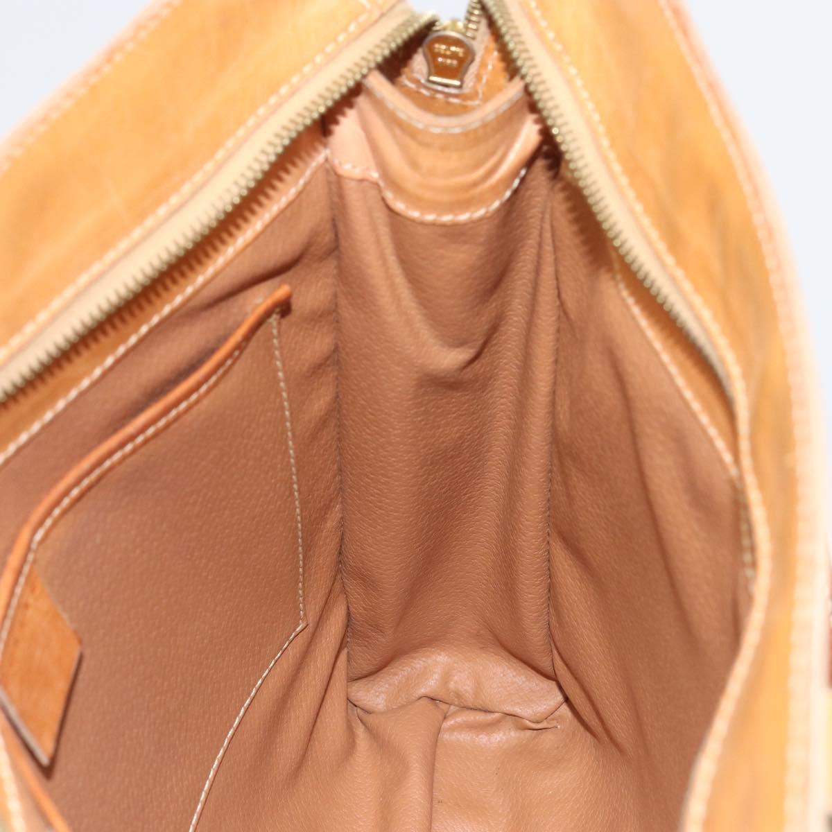 CELINE Macadam Canvas Hand Bag PVC Beige Gold Auth 161381