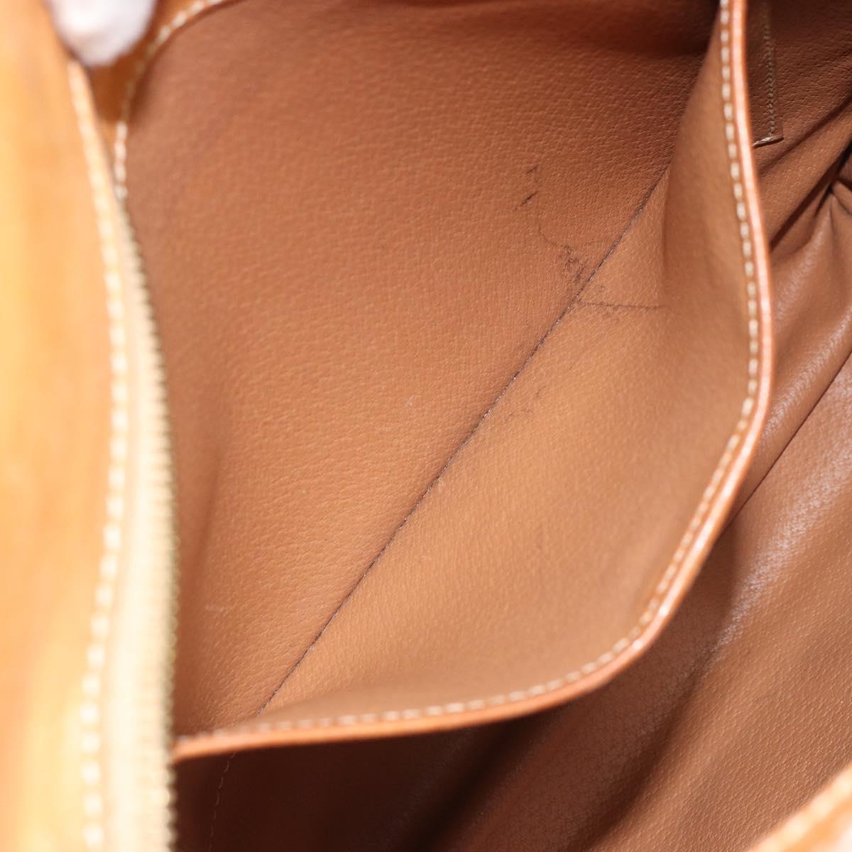 CELINE Macadam Canvas Hand Bag PVC Beige Gold Auth 161381