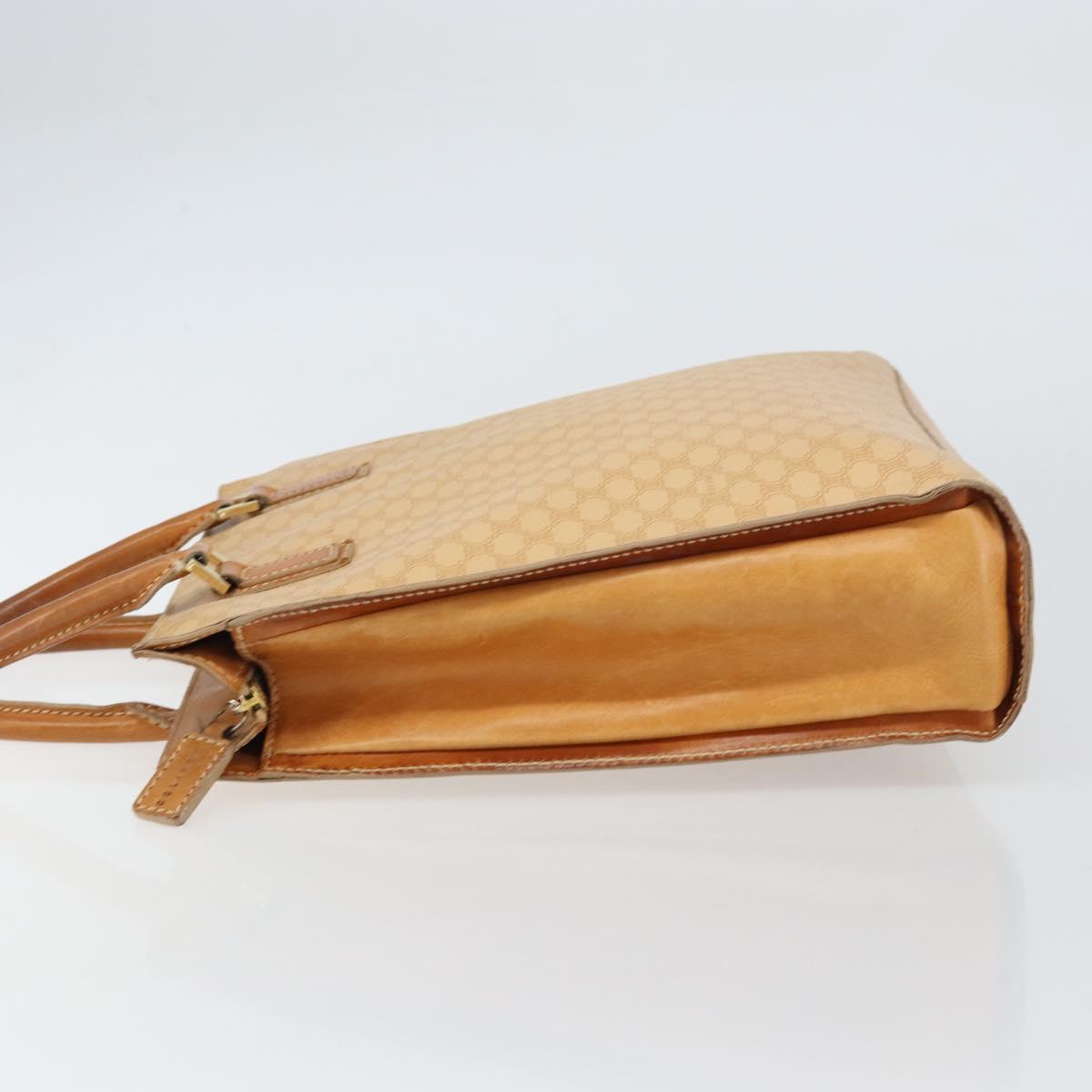 CELINE Macadam Canvas Hand Bag PVC Beige Gold Auth 161381