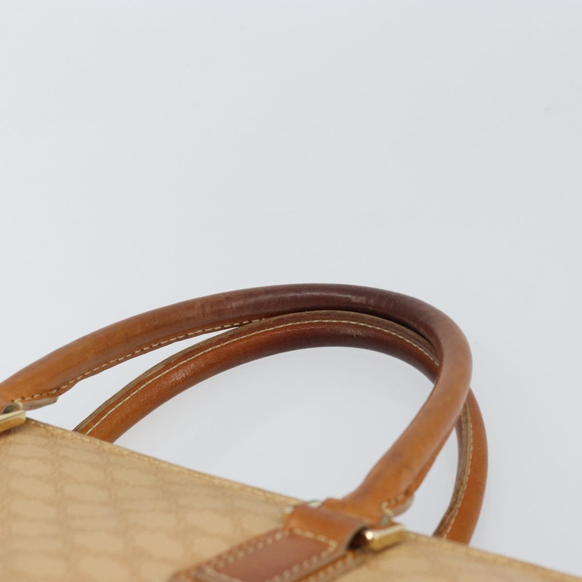 CELINE Macadam Canvas Hand Bag PVC Beige Gold Auth 161381