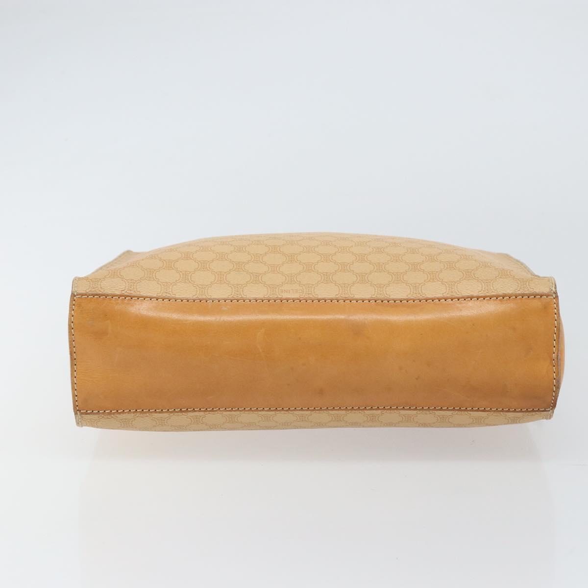 CELINE Macadam Canvas Hand Bag PVC Beige Gold Auth 161381