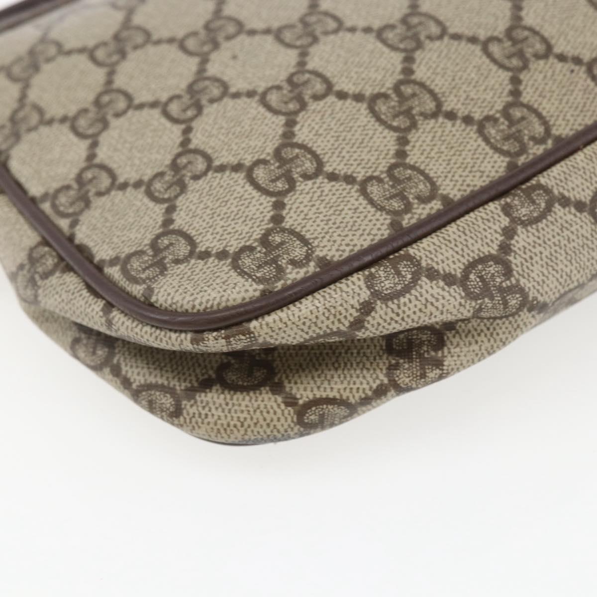 GUCCI GG Supreme Shoulder Bag PVC Beige Gold 97 02 068 Auth 161385