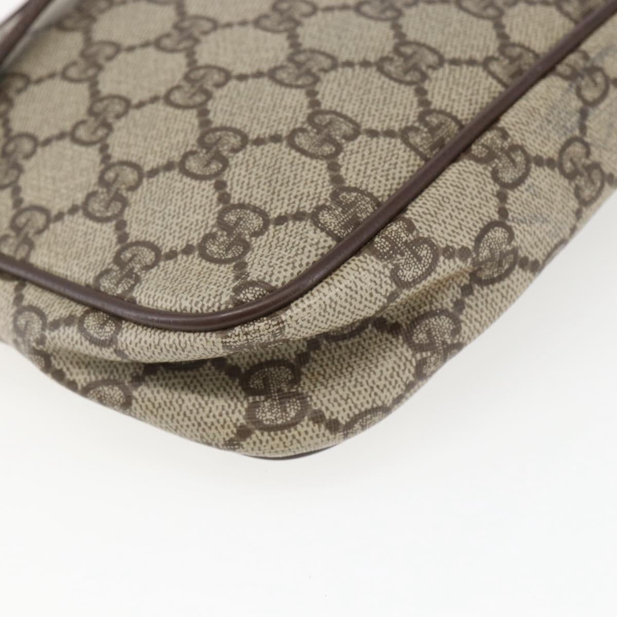 GUCCI GG Supreme Shoulder Bag PVC Beige Gold 97 02 068 Auth 161385